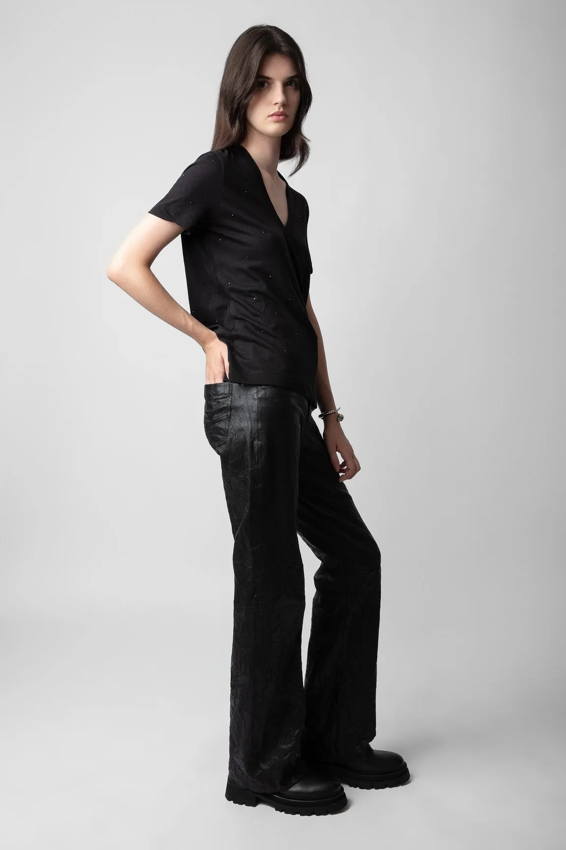 Wassa Strass T-Shirt Noir