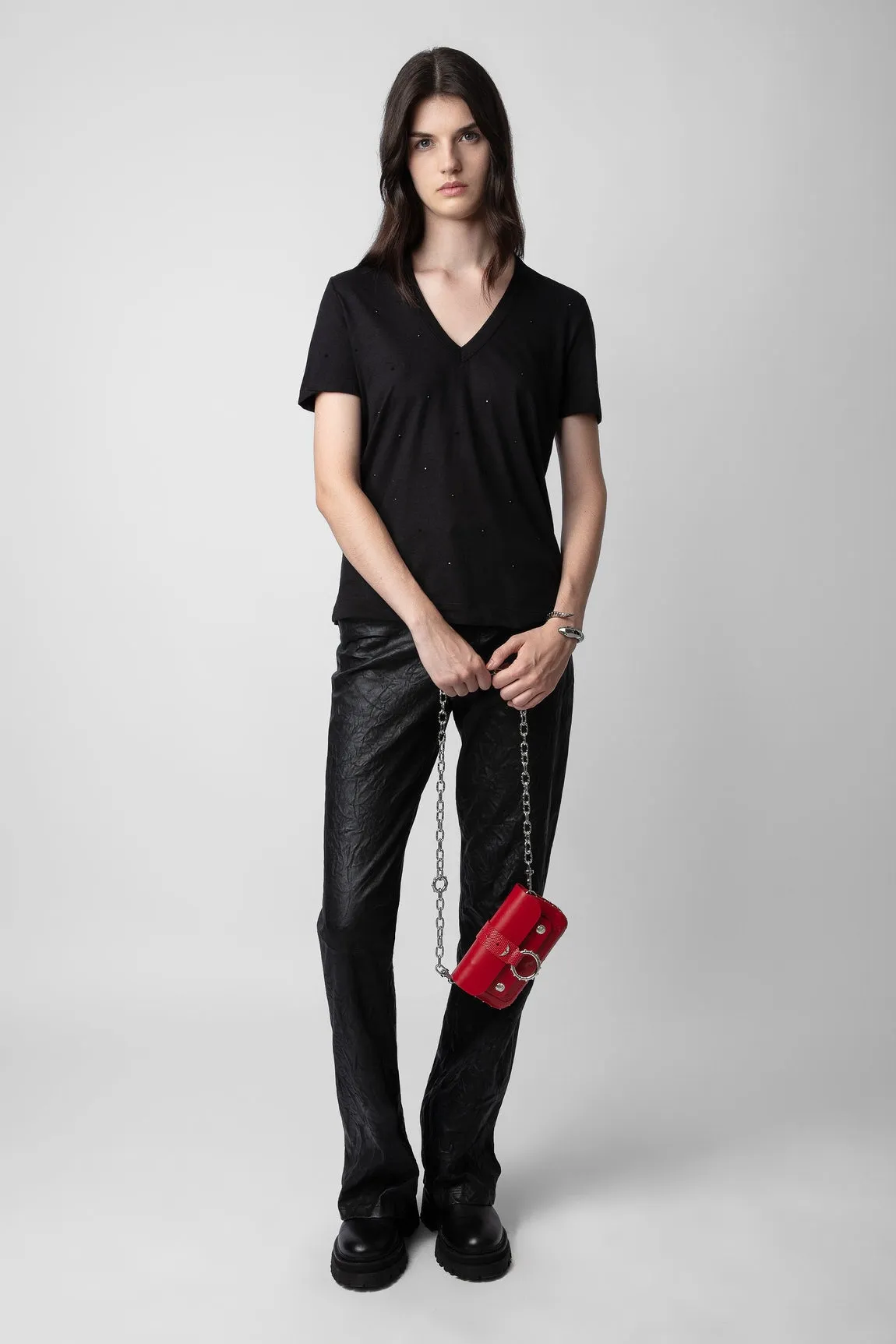 Wassa Strass T-Shirt Noir