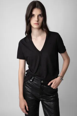 Wassa Strass T-Shirt Noir