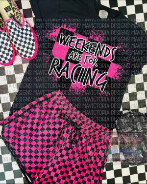 WEEKENDS ARE FOR RACING black comfort colors graphic tee
