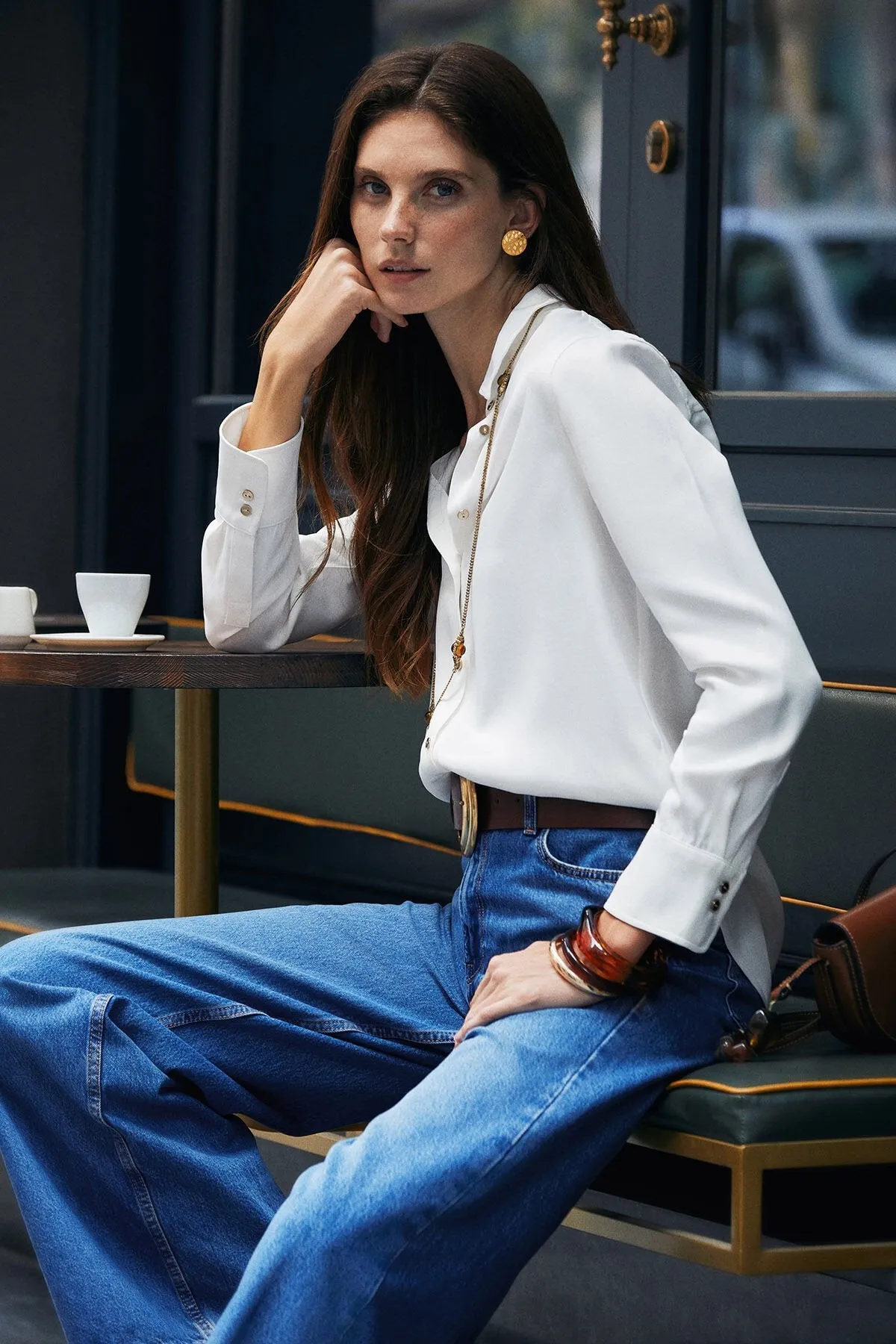 White Satin Smart Casual Shirt