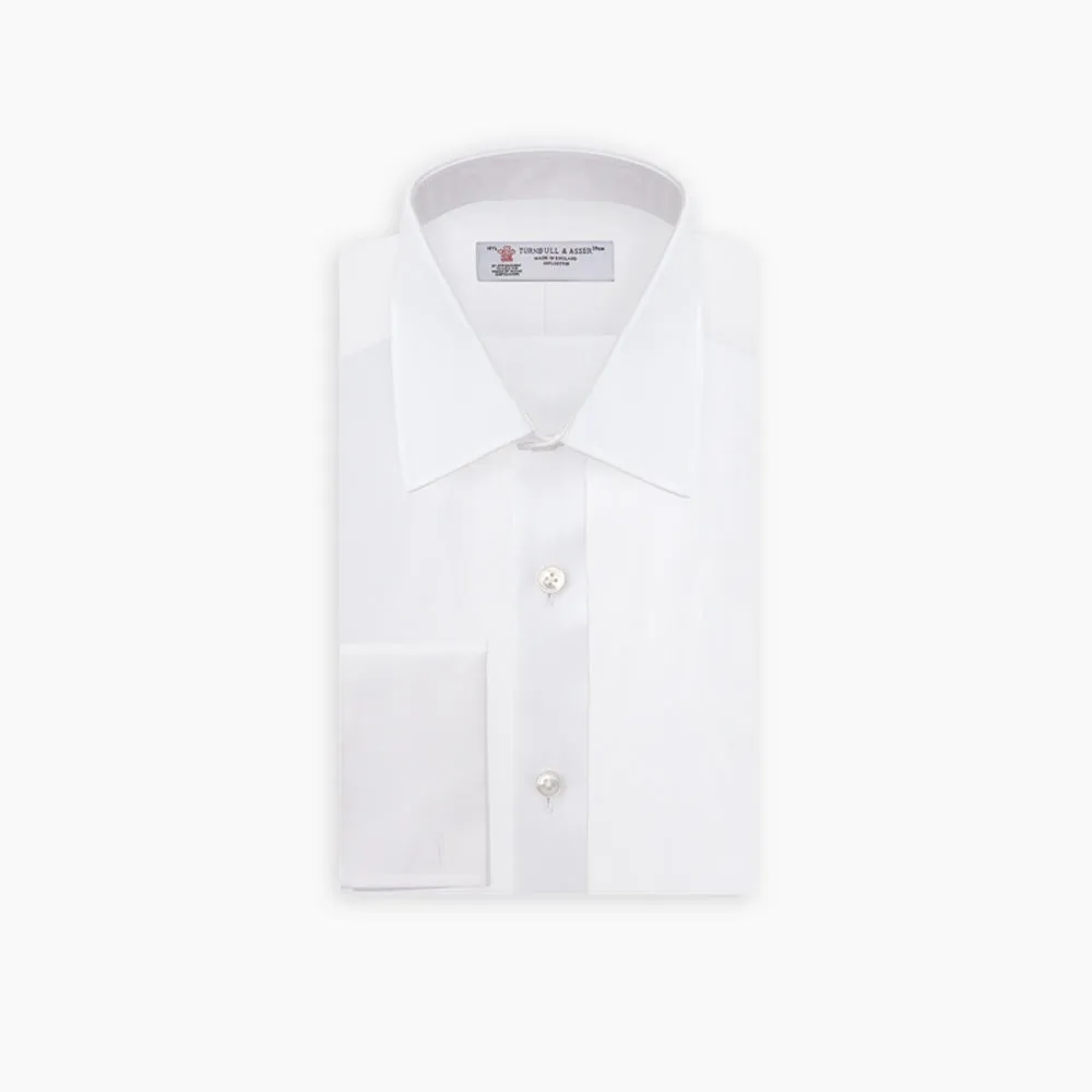 White Superfine Oxford Cotton Shirt with T&A Collar and Double Cuffs