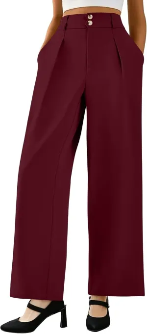 Wide Leg Dress Pants Women Tummy Control High Waist Business Casual Pants Premium Slim Fit Slacks Office Trousers Pants