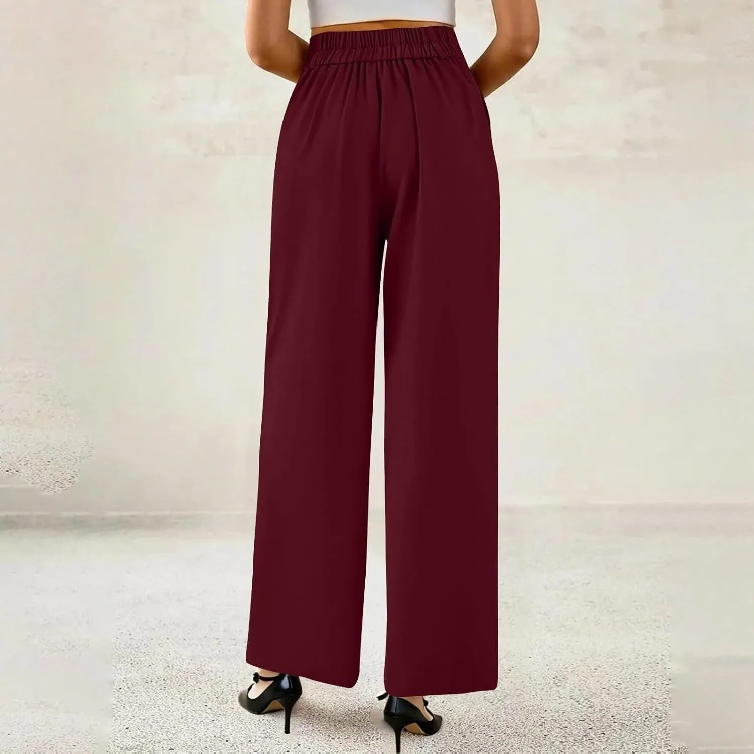 Wide Leg Dress Pants Women Tummy Control High Waist Business Casual Pants Premium Slim Fit Slacks Office Trousers Pants