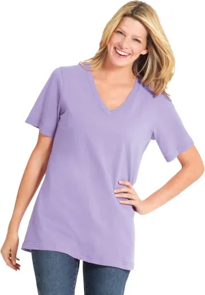 Woman Within Plus Size Perfect Short-Sleeve V-Neck Tee (Petite Available)