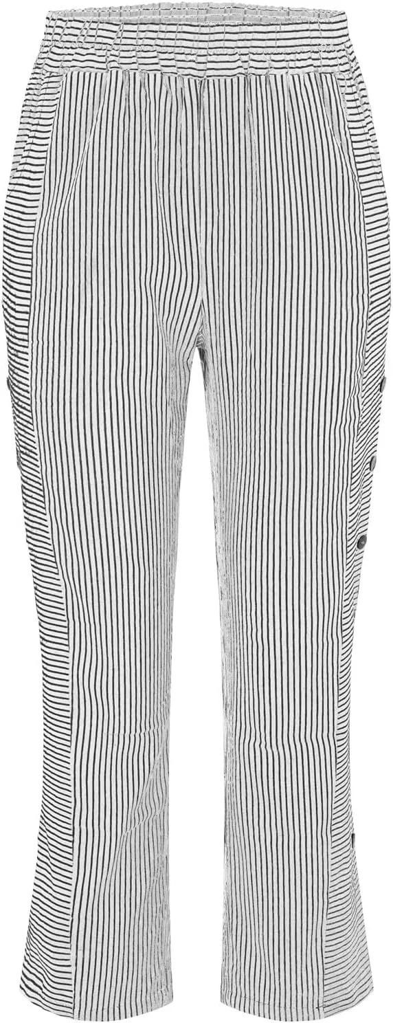 Women Linen Pants High Waist Adjustable High Waisted Dressy Trousers Linen Pants Women Summer Solid Lounge Long Trousers