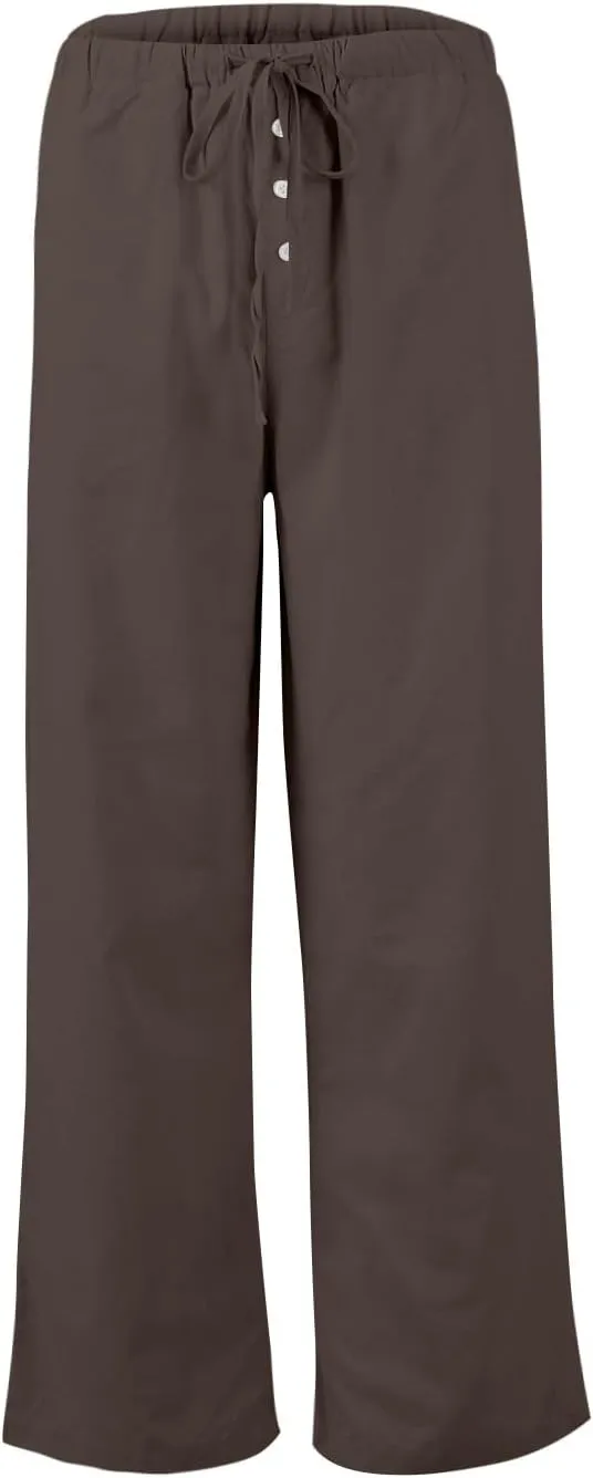 Womens Casual Pants Wide Leg Linen High Waisted Summer Fashion Comfy Pants Elastic Button Up Pockets Solid 2025 Outfit