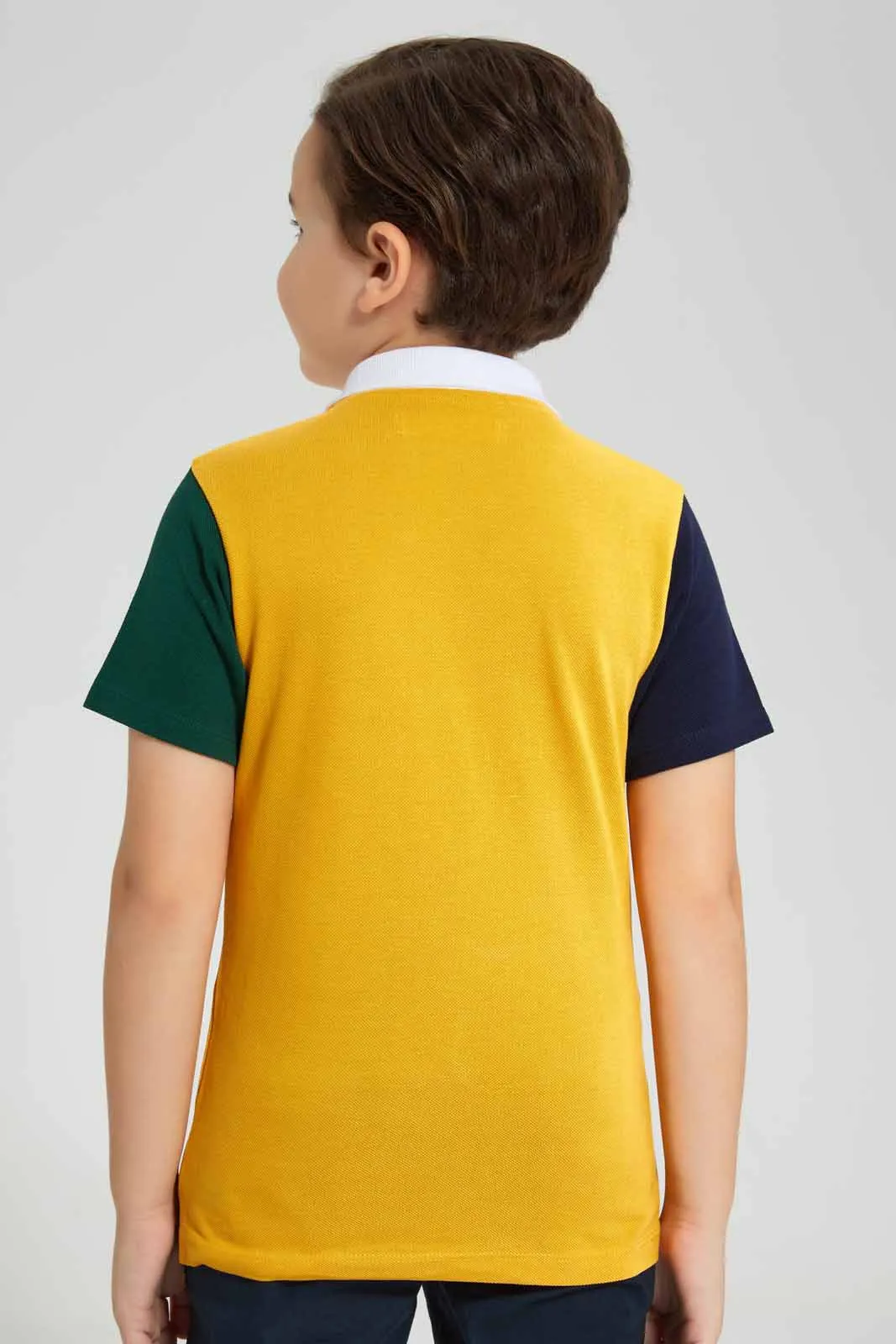 Yellow Kangaroo Pocket Polo Shirt