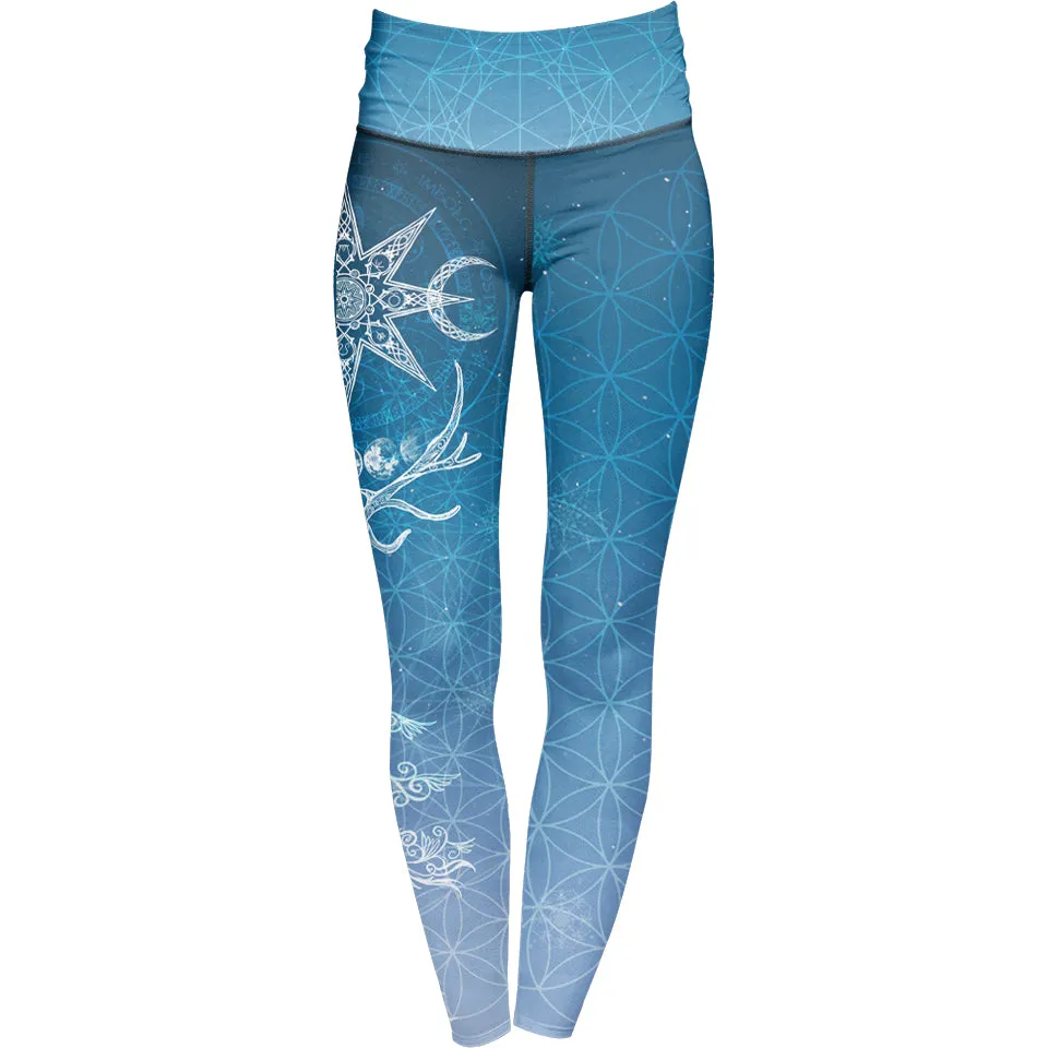 Yule High Waisted Leggings - Snow Edition