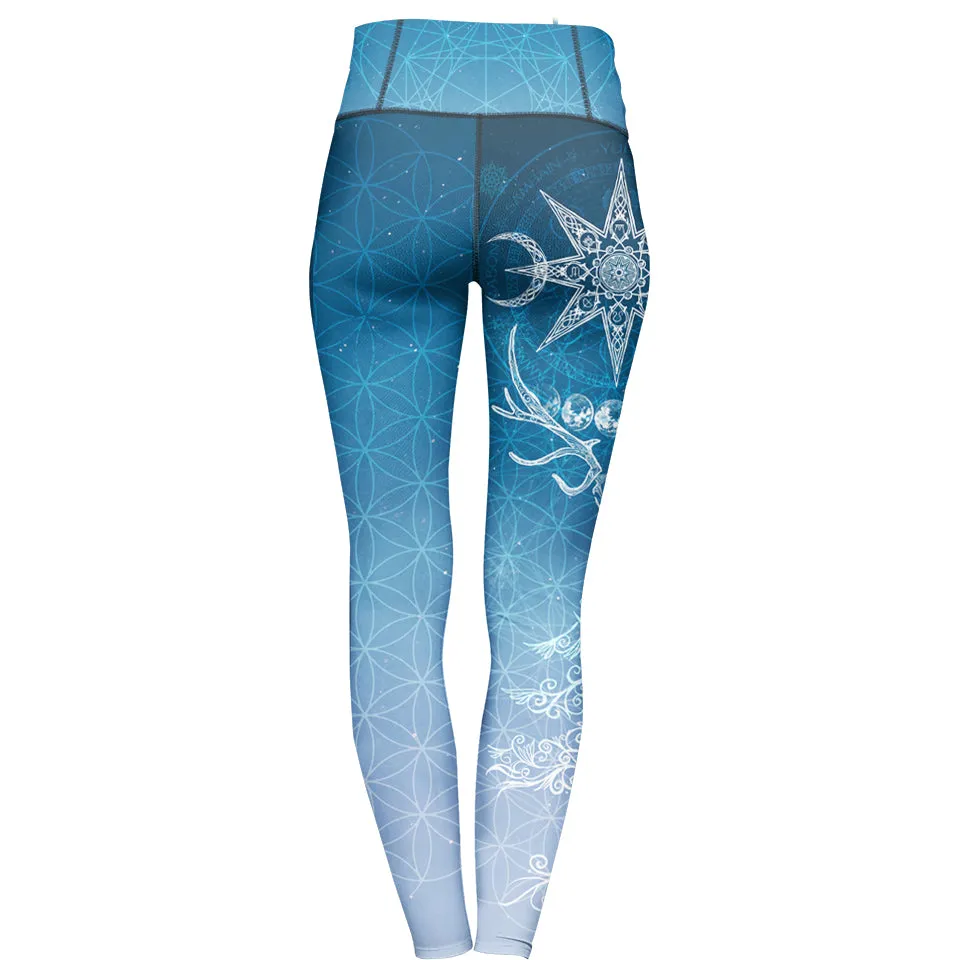 Yule High Waisted Leggings - Snow Edition